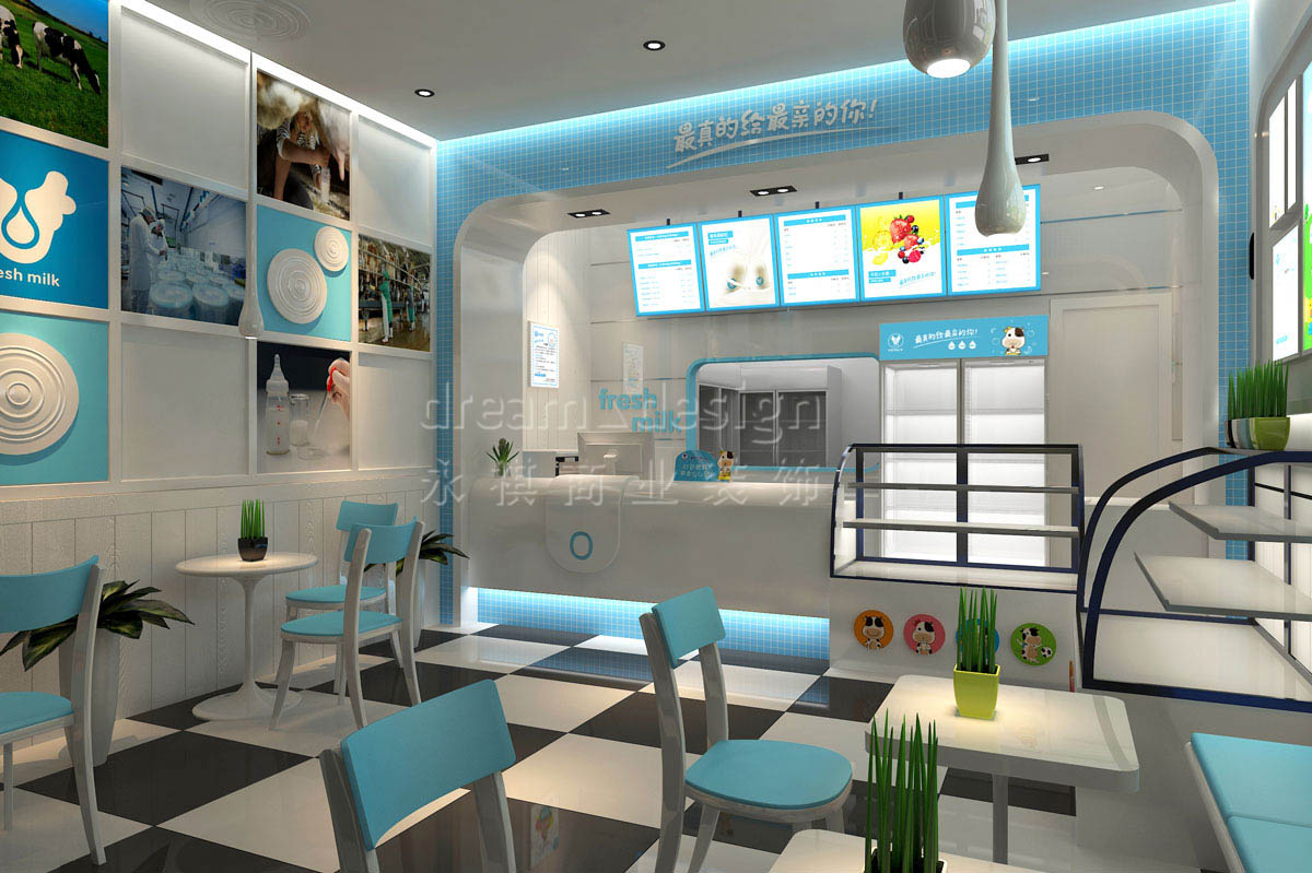 長(zhǎng)沙萫草原真鮮奶裝修設(shè)計(jì)效果圖_長(zhǎng)沙餐飲裝修案例_長(zhǎng)沙裝修公司_永祺商業(yè)裝飾