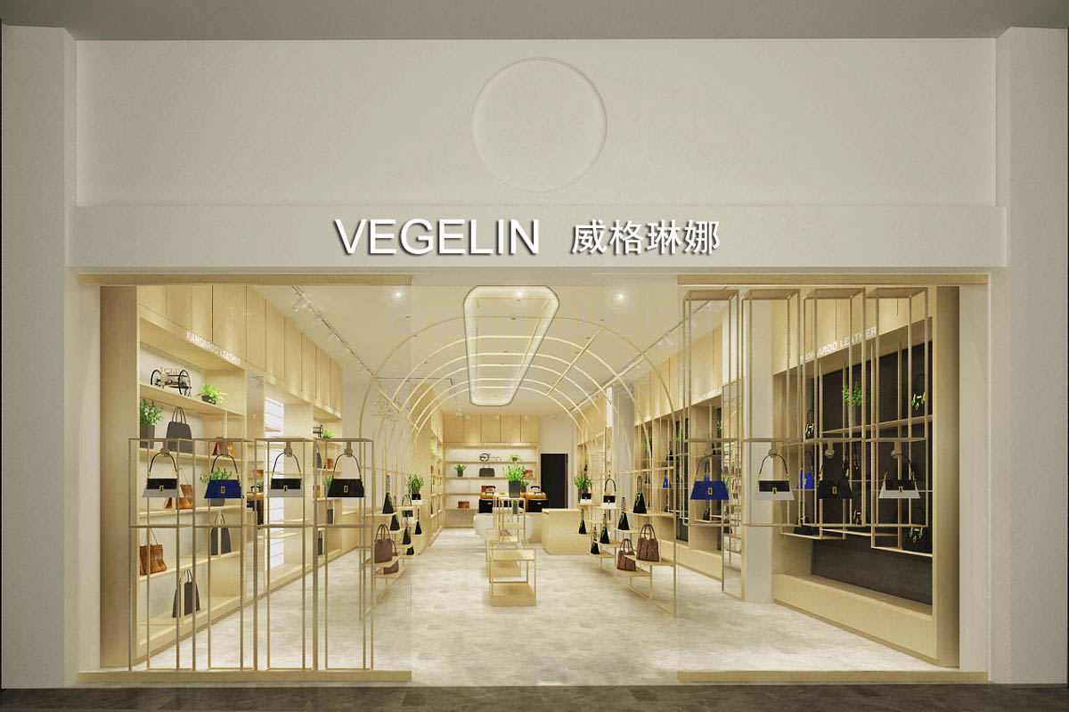 袋鼠皮具高橋店裝修設(shè)計(jì)效果圖_長沙高橋皮具城裝修_箱包店面裝修案例_長沙裝修公司_永祺商業(yè)裝飾